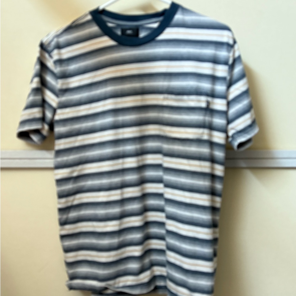Obey Navy and White Striped Tee